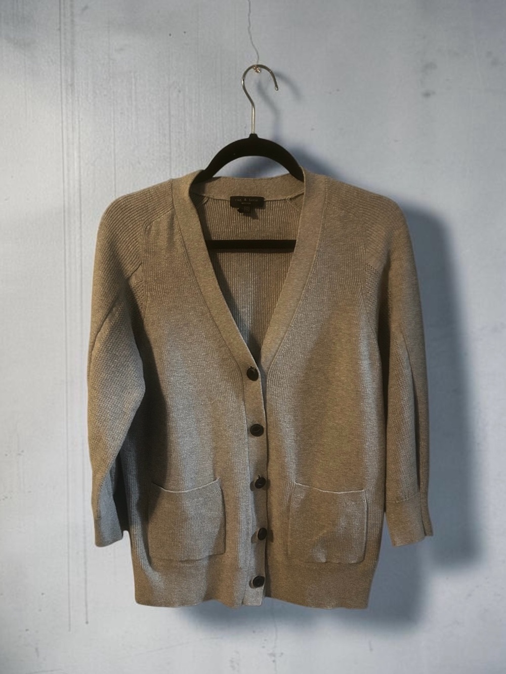 Rag & Bone New York Heather Gray V-Neck Cardigan Sweater